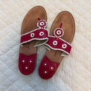 Jack Rogers Women's Red and White Sandals